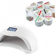 Set Lampa unghii UV LED SUN PRO si 12 Geluri UV Coco More Professional