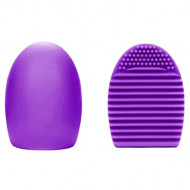 Brush Egg - Accesoriu din silicon pentru curatarea pensulelor de machiaj, Culoarea Mov