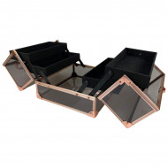 Geanta Depozitare Produse Cosmetice, Technic, Black Rose Gold