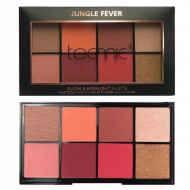 Paleta fard de obraz si iluminator Technic Jungle Fever Blush Highlight Palette