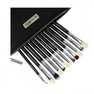 Set 12 Pensule Machiaj, Luxorise, Silver, Borseta inclusa