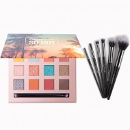 Pachet CADOU : Trusa farduri + Set pensule machiaj Focallure OFERTA