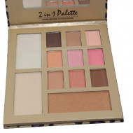 Paleta Fard, Kiss Beauty, 2 in 1, Fard de pleoape si Iluminator, 1