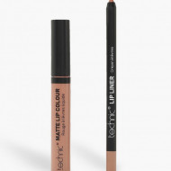 Set ruj de buze si creion contur Technic Lip Kit Matte Nuanta Barely There