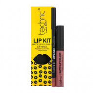 Set ruj de buze si creion contur Technic Lip Kit Matte Nuanta Queen