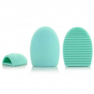 Brush Egg - Accesoriu din silicon pentru curatarea pensulelor de machiaj, Culoarea Albastru