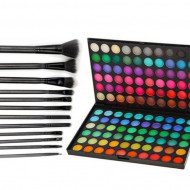 Pachet Promo: Trusa Profesionala Machiaj 120 Culori + Set 12 Pensule Machiaj + Etui Depozitare