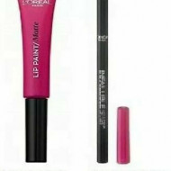 Ruj de buze + Creion contur L'Oreal Lip Kit Paint 202 King Pink