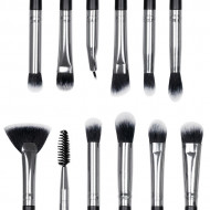 Set 12 pensule machiaj Senso Pro Milano Black Silver + Borseta
