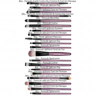 Set 20 pensule machiaj Mauve Brushes, Husa depozitare inclusa
