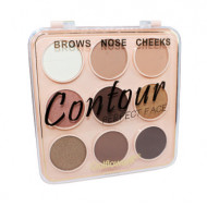 Trusa contur de fata, Gulflower, Contour Perfect Face, 02, 9 culori