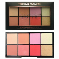 Paleta fard de obraz si iluminator Technic Tropical Paradise Blush Highlight Palette