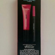 Ruj de buze + Creion contur L'Oreal Lip Kit Paint 202 King Pink