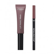 Ruj de buze + Creion contur L'Oreal Lip Kit Paint 212 Nude-Ist