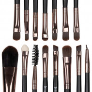 Set 15 pensule machiaj SensoPro, Negre, Husa depozitare inclusa