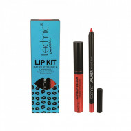 Set ruj de buze si creion contur Technic Lip Kit Matte Nuanta Lady Bird