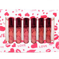 Set 6 rujuri de buze, Kiss Beauty, Matte Liquid Lipstick