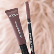 Set ruj de buze + creion contur Loreal X Cheryl Lip Kit Paint It Greige