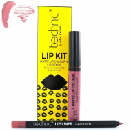 Set ruj de buze si creion contur Technic Lip Kit Matte Nuanta Queen