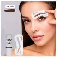Stampila sprancene, Fit Me, Eyebrow Stamp, 3 Sabloane incluse, Dark Brown