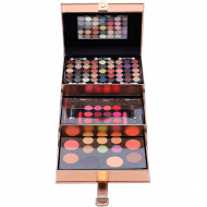 Trusa machiaj Magic Color Make up Kit, 85 culori, Rose Gold, Geanta inclusa