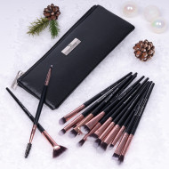 Set 15 pensule machiaj Senso Pro Milano Black Rose Gold + Borseta