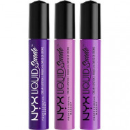 Set 3 rujuri de buze rezistente, NYX, Liquid Suede, 07