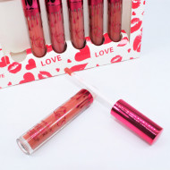Set 6 rujuri de buze, Kiss Beauty, Matte Liquid Lipstick, B