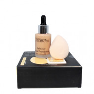 Set fond de ten si burete, Beauty Creations, Air Touch Liquid Foundation, 04