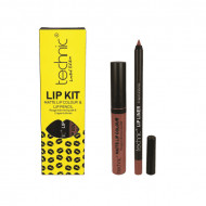 Set ruj de buze si creion contur Technic Lip Kit Matte Nuanta Queen