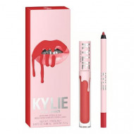 Set ruj de buze si creion, Kylie, Matte Lip Kit, 401 Victoria