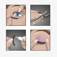 Gene false banda 3D Technic Faux Mink Lashes London, Adeziv inclus