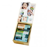 Pachet cadou, Loreal, Skincare Trio, scrub, masca si crema hidratanta