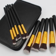 Set 10 pensule machiaj kabuki + borseta depozitare