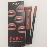 Ruj de buze + Creion contur L'Oreal Lip Kit Paint 209 Nude on Fleek