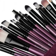 Set 20 pensule machiaj Mauve Brushes, Husa depozitare inclusa