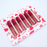 Set 6 rujuri de buze, Kiss Beauty, Matte Liquid Lipstick