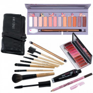 Set machiaj : Trusa farduri de ochi + 7 Pensule machiaj + Creion + Paleta ruj