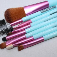 Set Pensule Machiaj, Makeup, 8 pensule, turcoaz