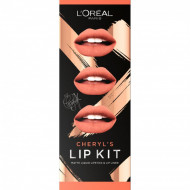Set ruj de buze + creion contur Loreal X Cheryl Lip Kit Paint It Peach