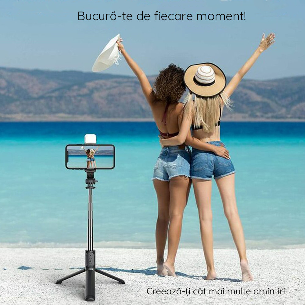 Selfie Stick Bluetooth si blit Techsuit