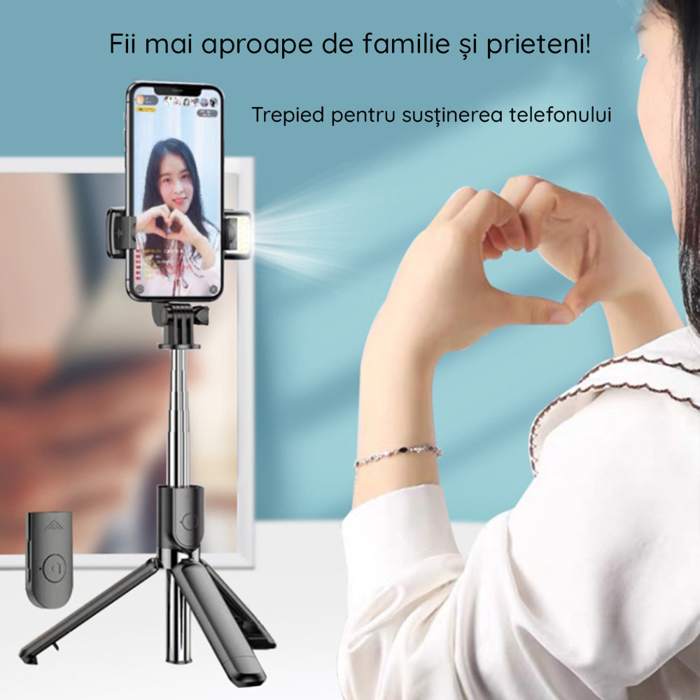Selfie Stick Bluetooth si blit Techsuit