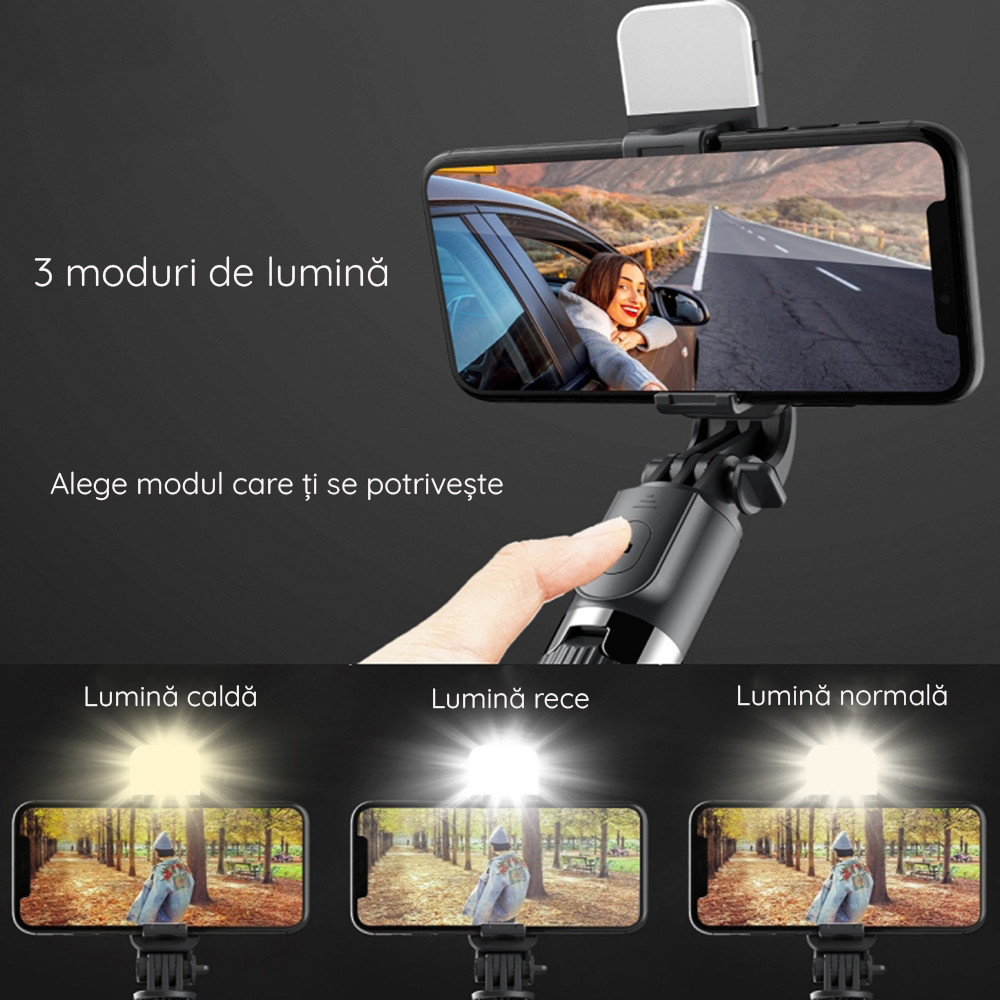 Selfie Stick Bluetooth si blit Techsuit