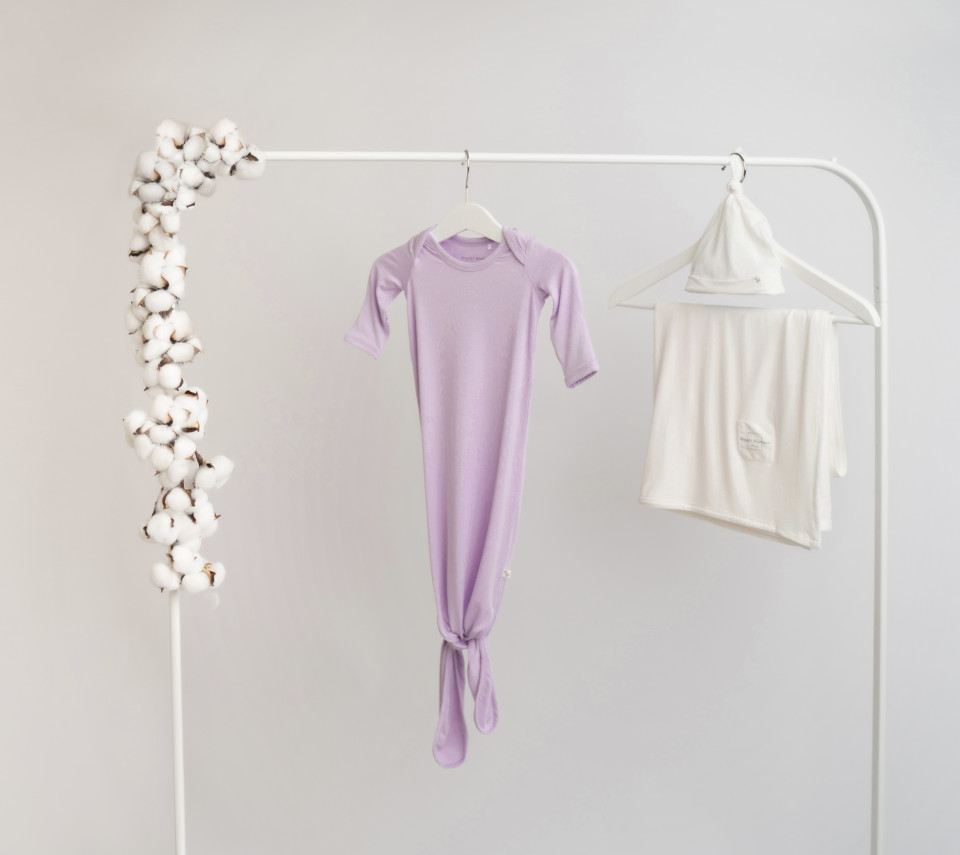 Set bambus Newborn Sleepy - lila