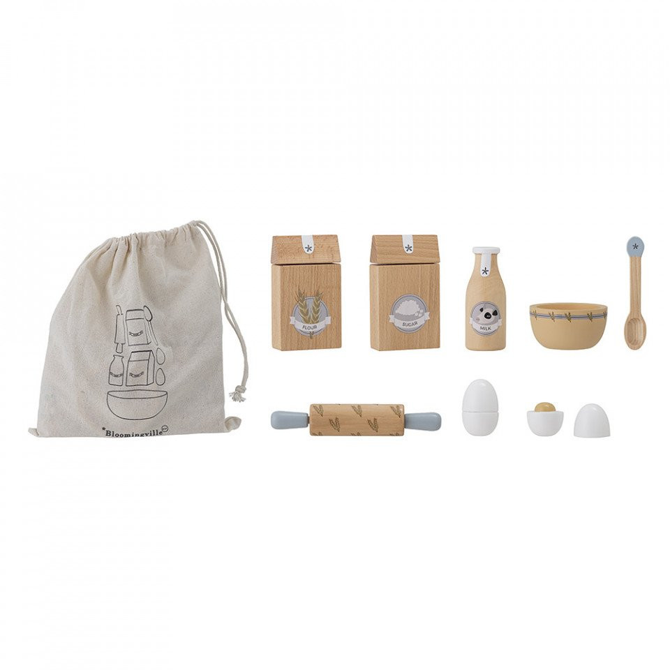 Set 8 jucarii multicolore din lemn Konrad Bloomingville Mini