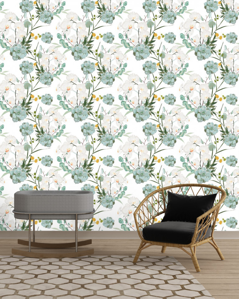 Tapet- white orchid
