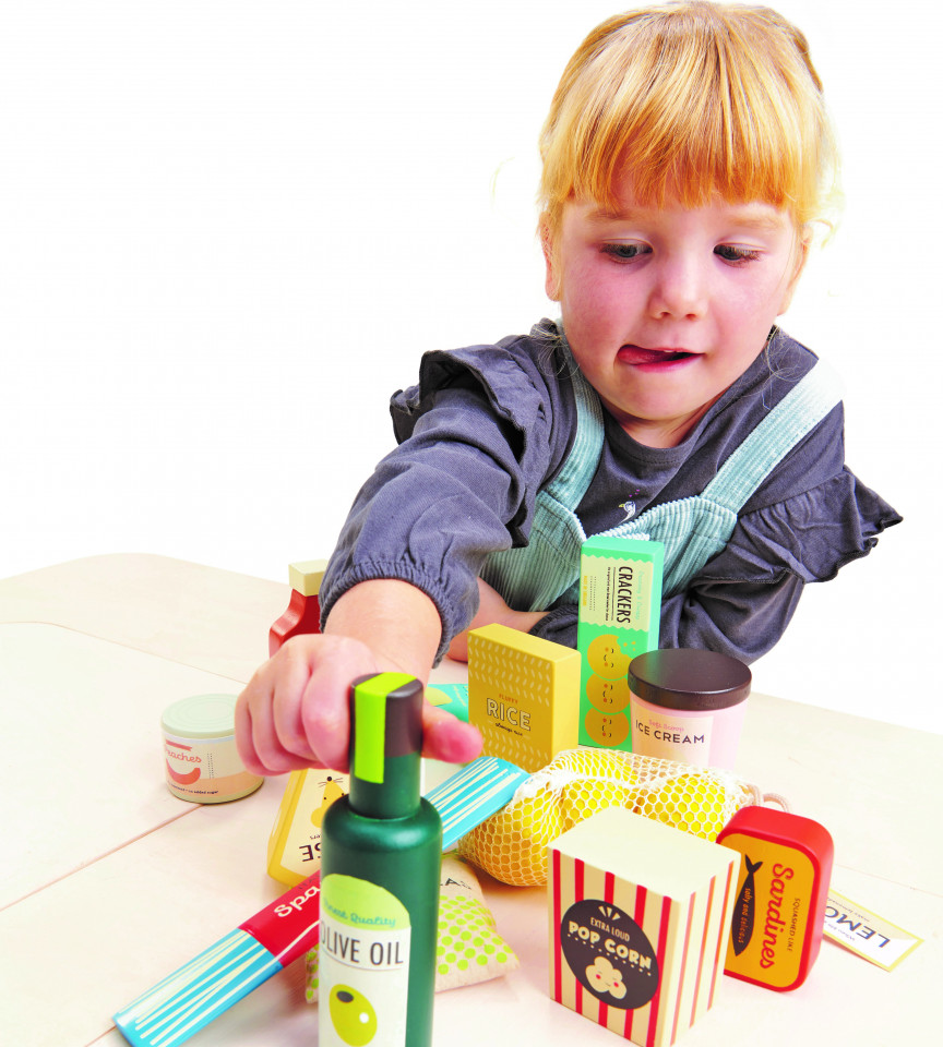 Set produse alimentare din supermarket, din lemn premium - SUPERMARKET GROCERY SET