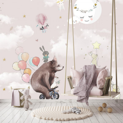 Tapet- teddy bear soft pink