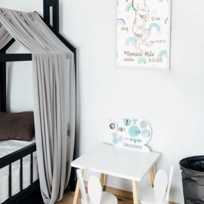 Rainbow Birth Poster BLUE