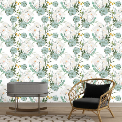 Tapet- white orchid